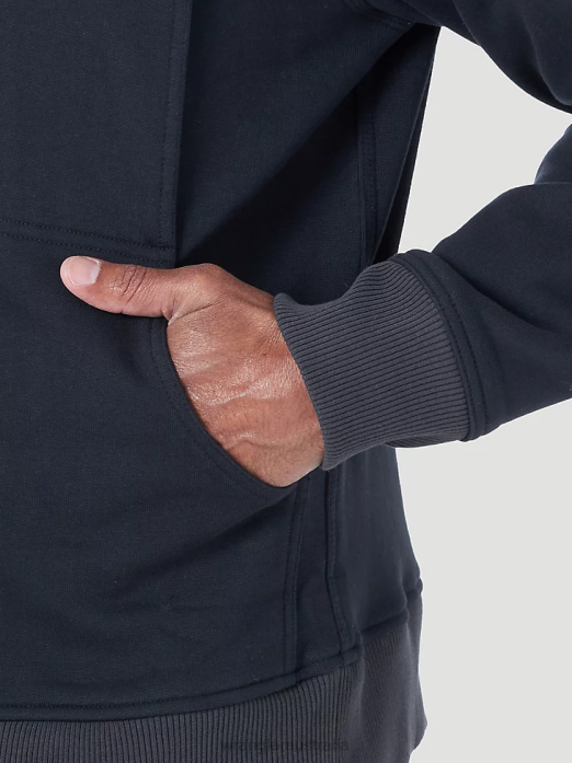 RIGGS Workwear Tough Layers Full Zip Work Hoodie Men Wrangler RHXV507 Clothing Caviar (3W196BK)