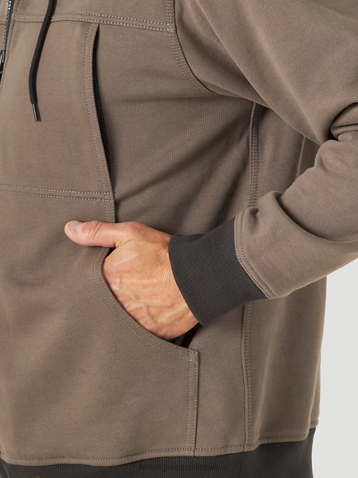 RIGGS Workwear Tough Layers Full Zip Work Hoodie Men Wrangler RHXV508 Clothing Granite Grey (3W196GY)