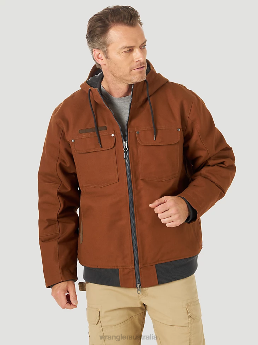 RIGGS Workwear Tough Layers Insulated Canvas Work Jacket Men Wrangler RHXV659 Clothing Toffee (3W193BN)