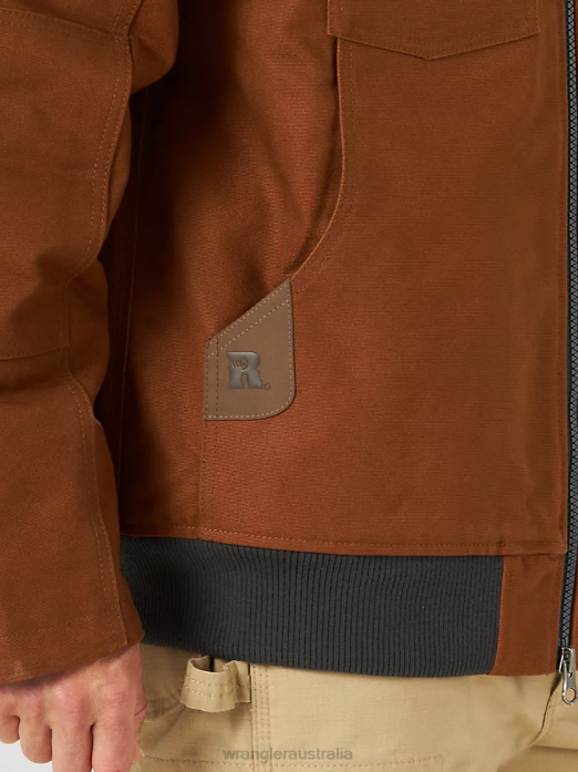RIGGS Workwear Tough Layers Insulated Canvas Work Jacket Men Wrangler RHXV659 Clothing Toffee (3W193BN)