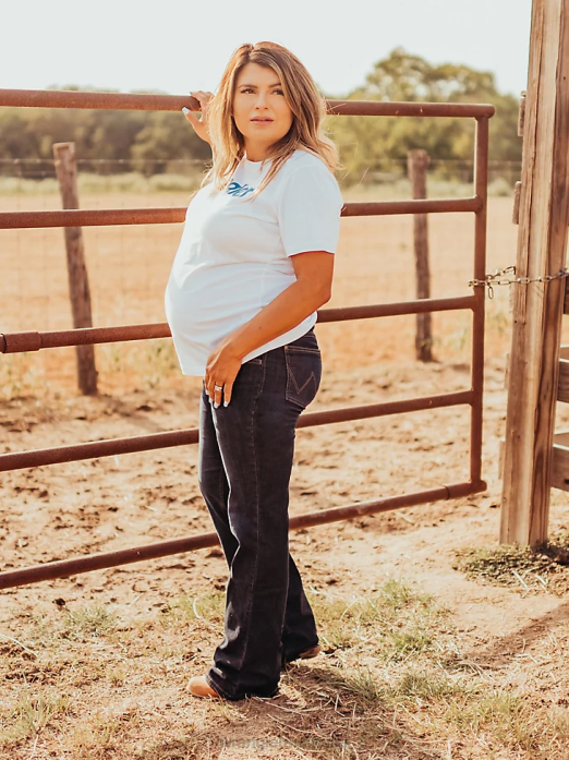 Retro Mae Maternity Jean Women Wrangler RHXV807 Clothing M Wash (09MWZM1)