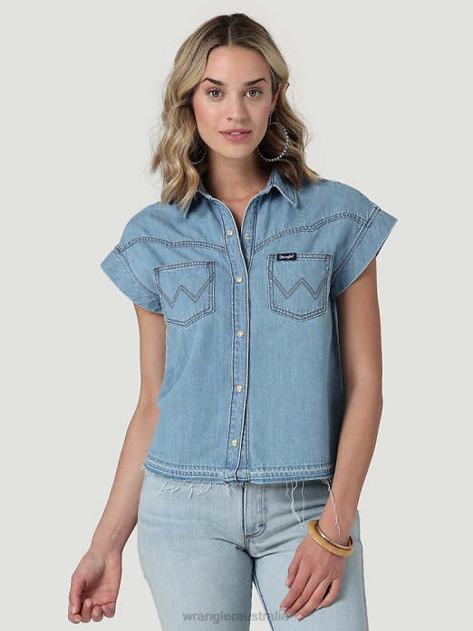 Retro Sleeveless Plaid Western Snap Top Women Wrangler RHXV896 Clothing Pop Red (112329682)