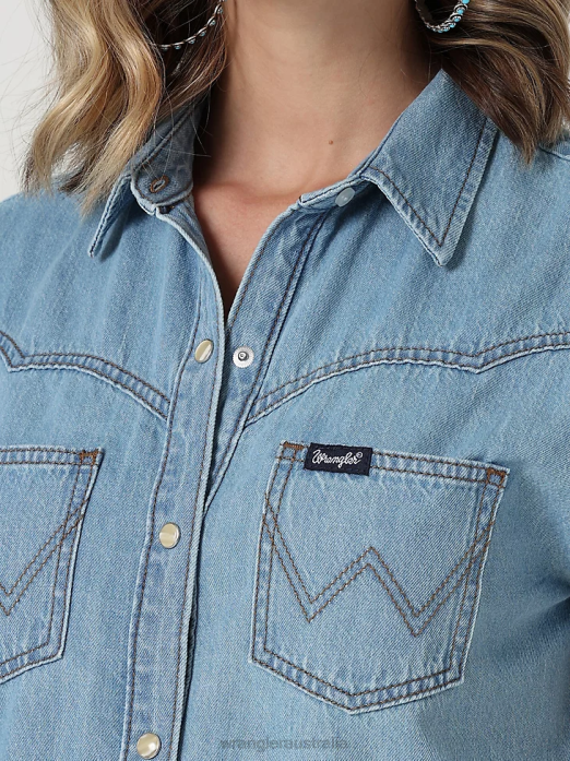 Retro Sleeveless Plaid Western Snap Top Women Wrangler RHXV896 Clothing Pop Red (112329682)