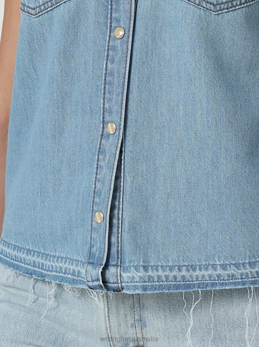 Retro Sleeveless Plaid Western Snap Top Women Wrangler RHXV896 Clothing Pop Red (112329682)