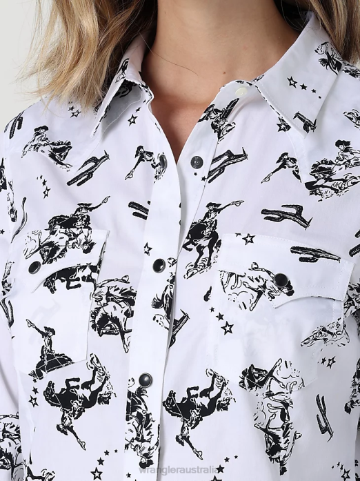 Retro Sleeveless Plaid Western Snap Top Women Wrangler RHXV896 Clothing Pop Red (112329682)