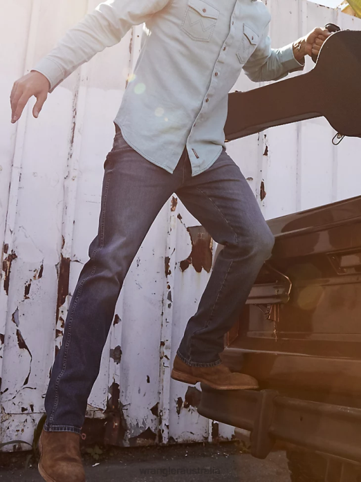 Retro Slim Fit Straight Leg Jean Men Wrangler RHXV29 Clothing Cleburn (88MWZCB)