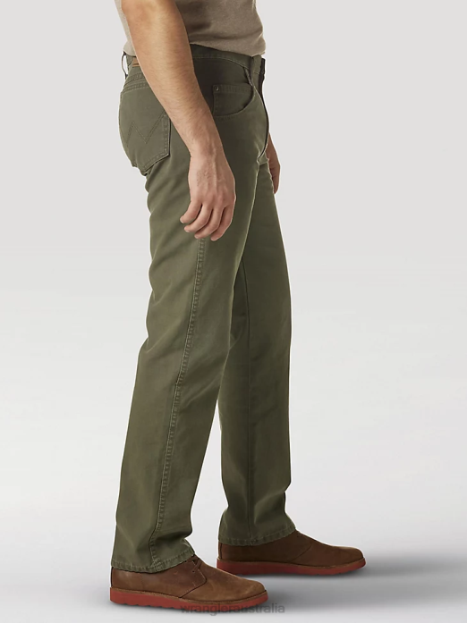 Rugged Wear Regular Fit Straight Leg Canvas Pant Men Wrangler RHXV650 Clothing Moss (31100MS)
