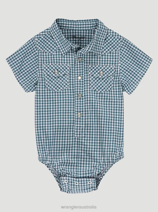 Short Sleeve Western Snap Bodysuit Boys Wrangler RHXV1071 Clothing Adriatic Navy (112329290)
