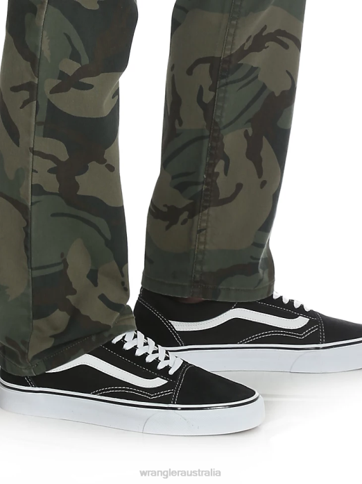 Slim Straight Stretch Cargo Pant Boys Wrangler RHXV956 Clothing Forest Green Camo (9RKBW7E)