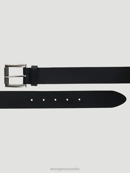 Stitched Leather Belt Men Wrangler RHXV701 Accessories Black (112347107)