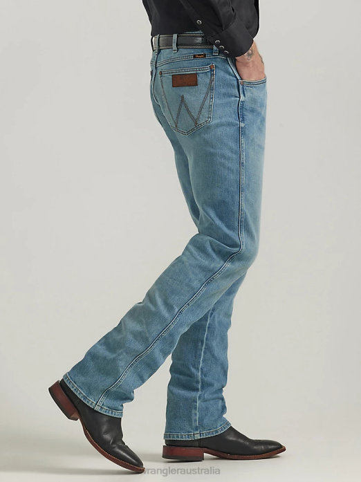 The Retro Premium Jean Slim Straight Men Wrangler RHXV76 Clothing Wild Bluff (112330383)