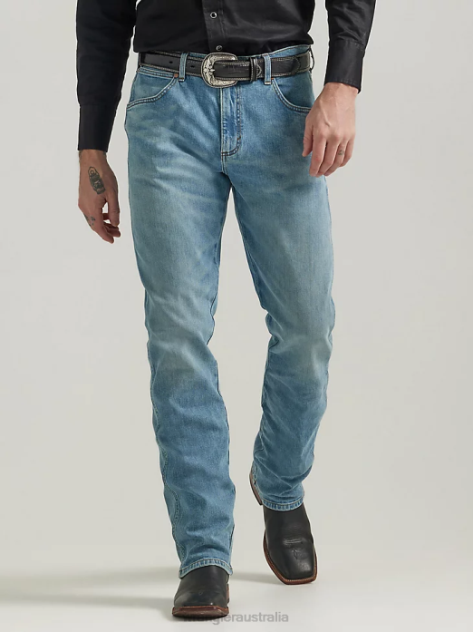 The Retro Premium Jean Slim Straight Men Wrangler RHXV76 Clothing Wild Bluff (112330383)