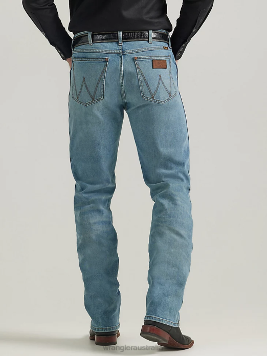 The Retro Premium Jean Slim Straight Men Wrangler RHXV76 Clothing Wild Bluff (112330383)