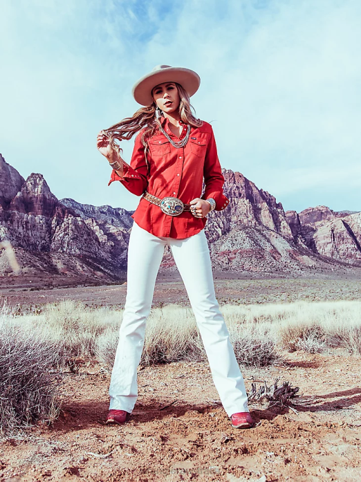 Ultimate Riding Jean Q-Baby Women Wrangler RHXV762 Clothing White (WRQ20WS)