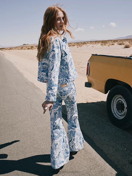 Western Crop Shacket Women Wrangler RHXV856 Clothing Icy Shade (112333571)