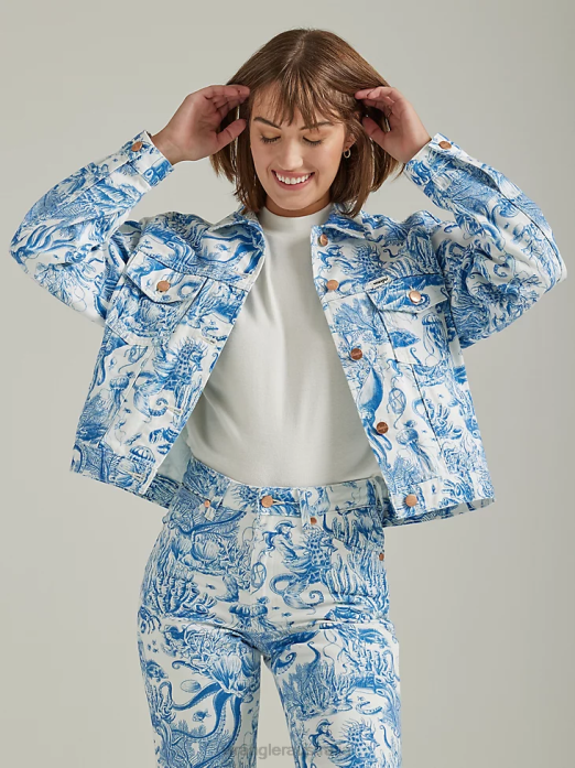 Western Crop Shacket Women Wrangler RHXV856 Clothing Icy Shade (112333571)