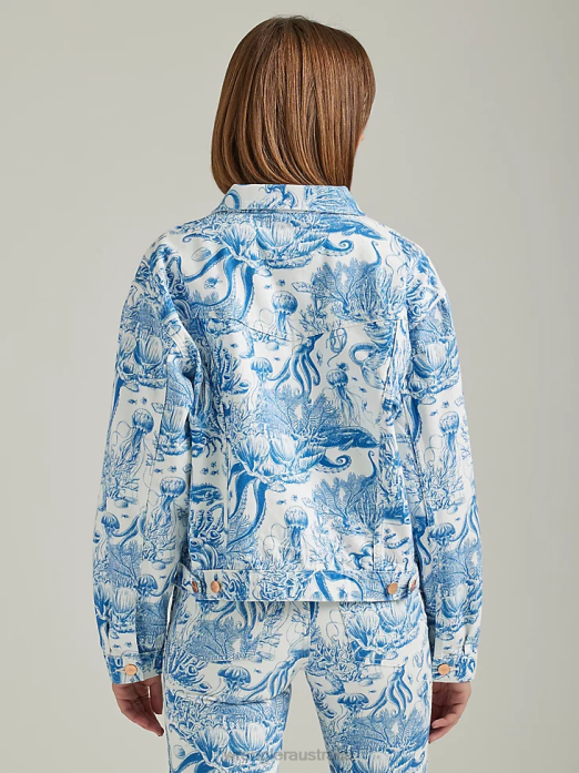 Western Crop Shacket Women Wrangler RHXV856 Clothing Icy Shade (112333571)