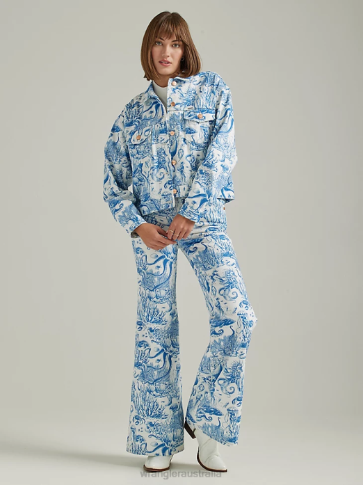 Western Crop Shacket Women Wrangler RHXV856 Clothing Icy Shade (112333571)