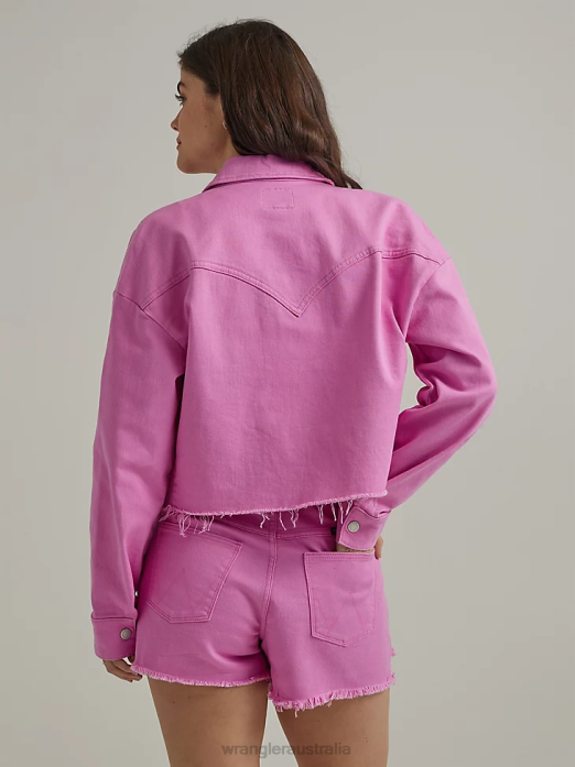Western Crop Shacket Women Wrangler RHXV857 Clothing Berry (112333570)