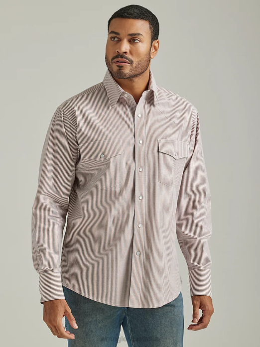 Western Snap Shirt - Long Sleeve Solid Broadcloth Men Wrangler RHXV449 Clothing White (71105WH)