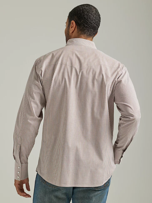 Western Snap Shirt - Long Sleeve Solid Broadcloth Men Wrangler RHXV449 Clothing White (71105WH)