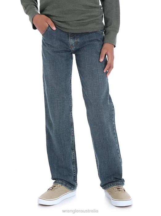 Five Star Classic Straight Fit Jean (Husky) Boys Wrangler RHXV971 Clothing Sunkissed Denim (5SCHWS2)