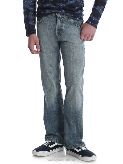 Five Star Classic Stretch Bootcut Jean Boys Wrangler RHXV998 Clothing Light Denim (6BRLWSW)