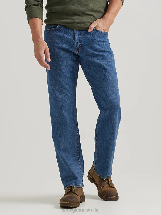 Authentics Relaxed Fit Comfort Flex Jean Men Wrangler RHXV197 Clothing Light Stonewash (ZM3CSSL)