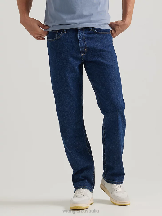 Authentics Relaxed Fit Comfort Flex Jean Men Wrangler RHXV198 Clothing Dark Stonewash (ZM3CSDS)