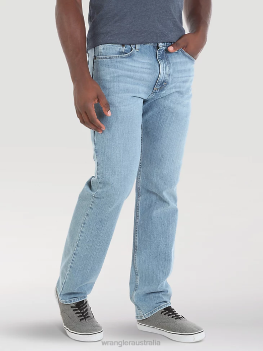 Authentics Relaxed Fit Flex Jean Men Wrangler RHXV100 Clothing Stonewash Light (10ZM200SF)