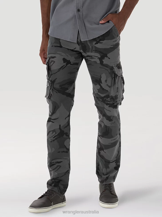 Flex Tapered Cargo Pant Men Wrangler RHXV227 Clothing Anthracite Camo (70DYWGL)