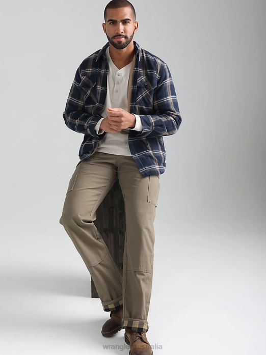 RIGGS WORKWEAR Lined Ripstop Ranger Pant Men Wrangler RHXV678 Clothing Bark (3W065BR)