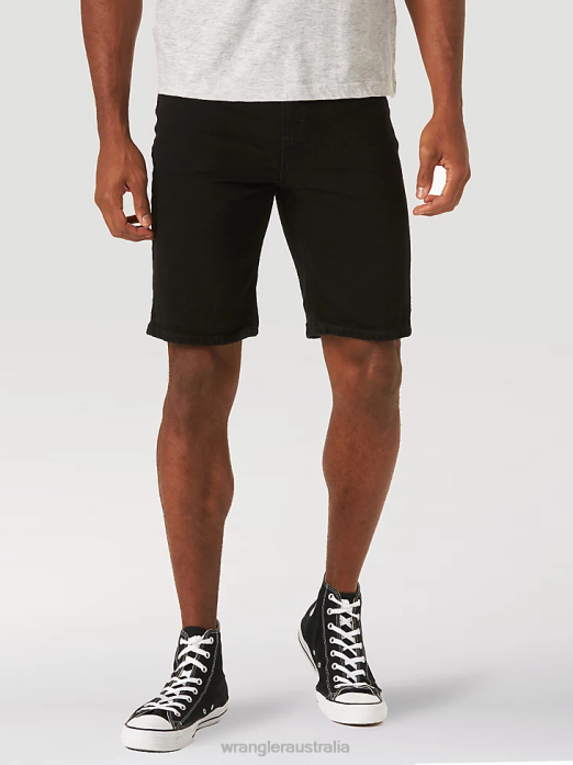 Authentics Relaxed Jean Short Men Wrangler RHXV588 Clothing Jet Black (10ZM2S0JB)