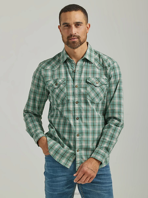 Cowboy Wash Plaid Shirt Men Wrangler RHXV413 Clothing Canton (112330910)