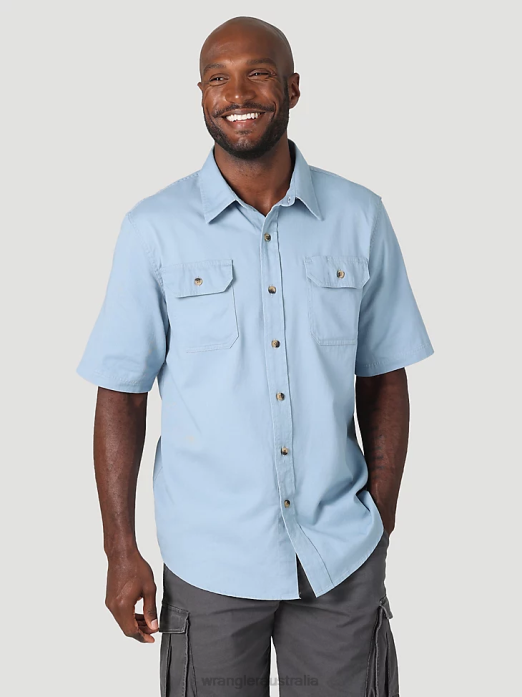 Epic Soft Flex Twill Shirt Men Wrangler RHXV361 Clothing Faded Blue (112315227)