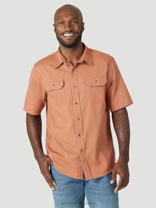Epic Soft Flex Twill Shirt Men Wrangler RHXV362 Clothing Copper Brown (112315228)