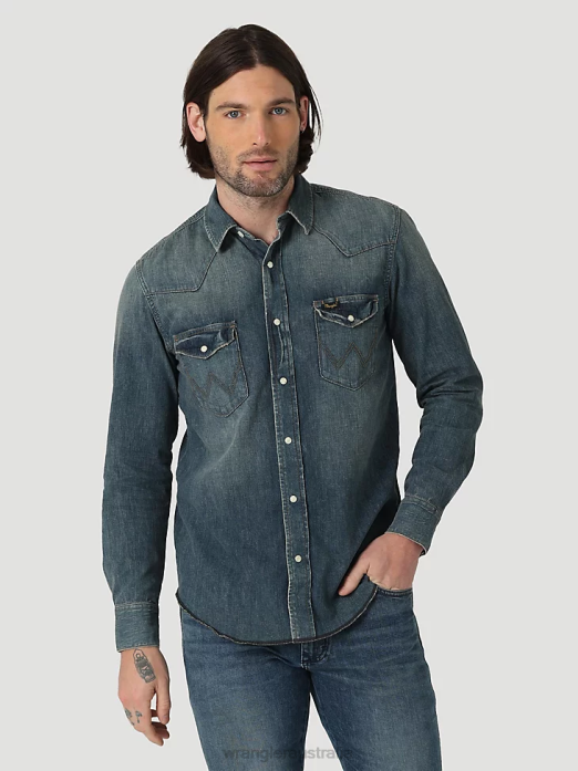 Heritage Workshirt Men Wrangler RHXV476 Clothing Clay Washed (112319084)
