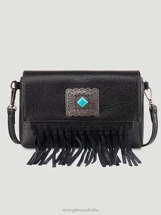 Fringe Turquoise Cross Body Women Wrangler RHXV909 Accessories Black (112351720)