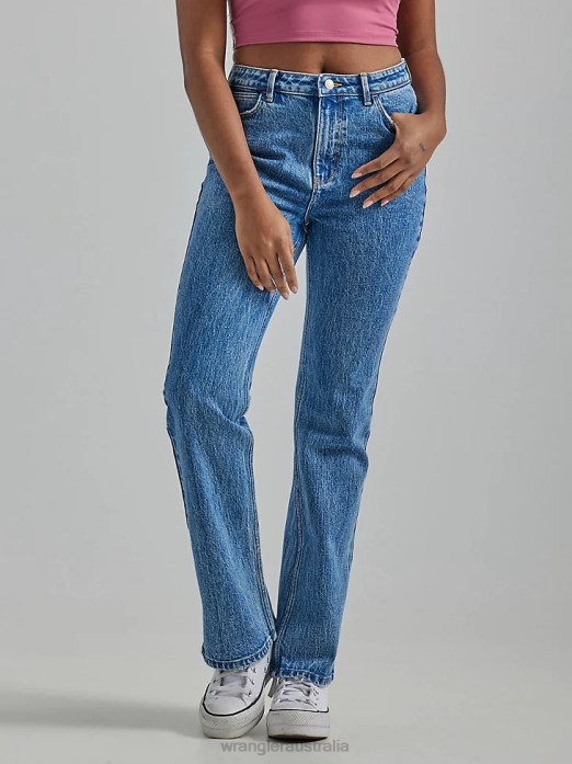 High Rise Bold Boot Jean Women Wrangler RHXV735 Clothing Topaz (112333827)