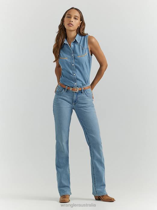 Ultimate Riding Jean Willow Women Wrangler RHXV787 Clothing Light Wash (112315011)