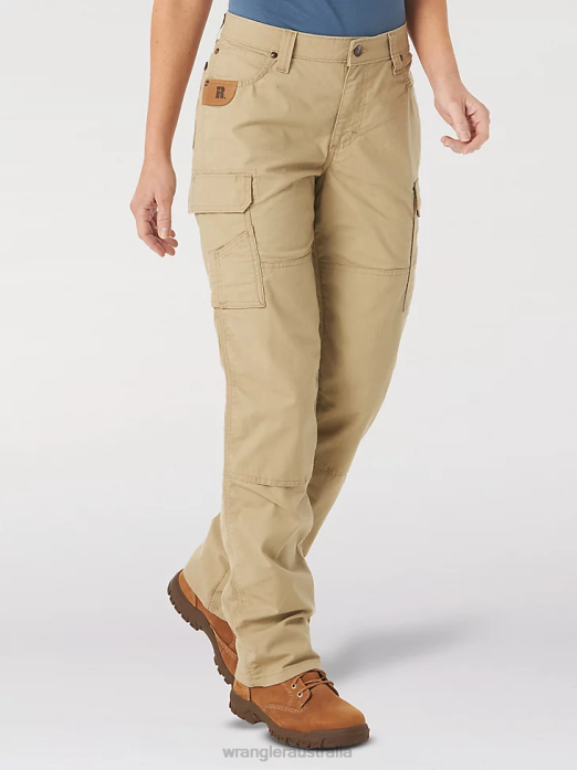 RIGGS Workwear Ripstop Ranger Cargo Pant Women Wrangler RHXV820 Clothing Golden Khaki (3WF60GK)