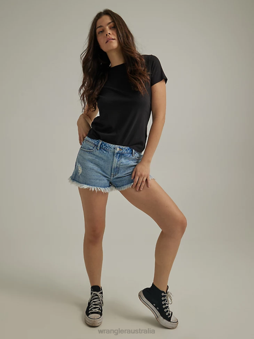 High Rise Vintage Cut-Off Short Women Wrangler RHXV838 Clothing Medium Wash (112333495)