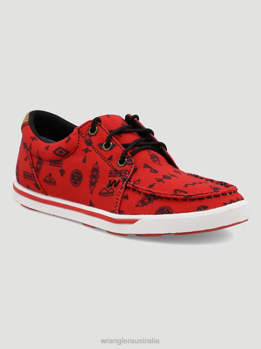 Southwestern Print Low Top Sneaker Women Wrangler RHXV931 Footwear Red/Black (112318572)