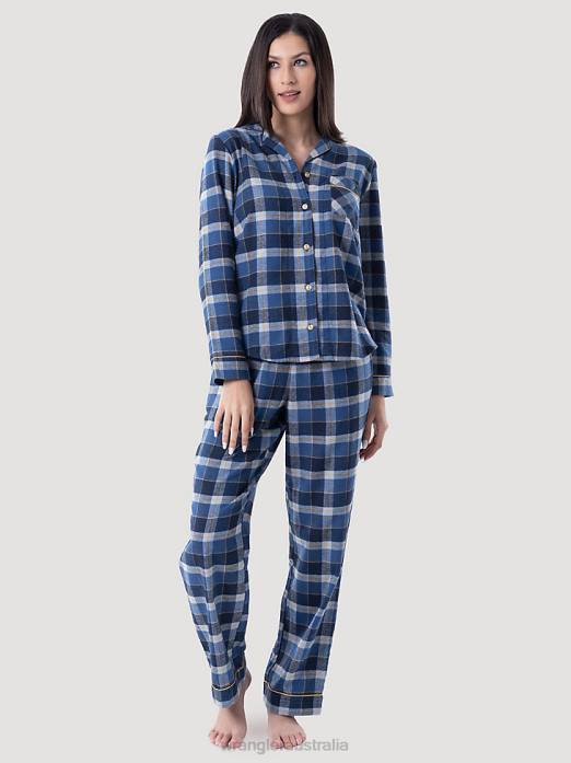 Merry Plaid Sleep Set Women Wrangler RHXV929 Clothing Blue (112330414)