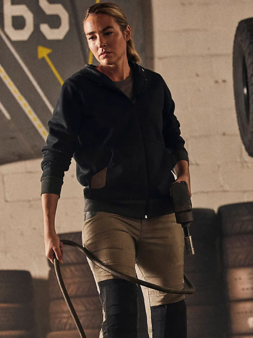 RIGGS Workwear Full Zip Work Hoodie Women Wrangler RHXV866 Clothing Black (3WF19BK)