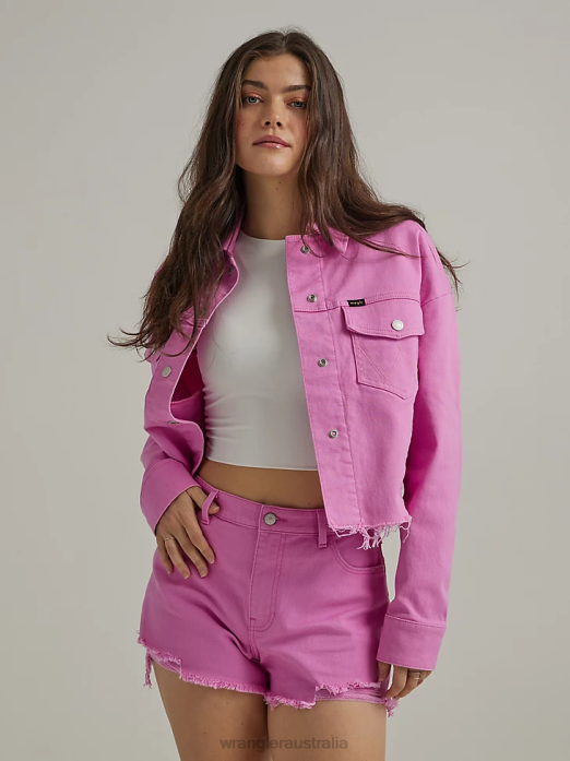 Western Crop Shacket Women Wrangler RHXV857 Clothing Berry (112333570)